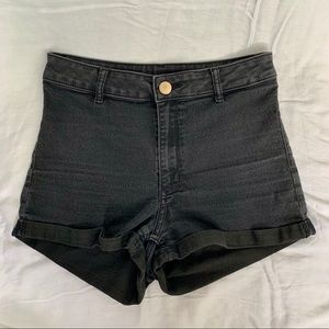 Black high-waisted shorts